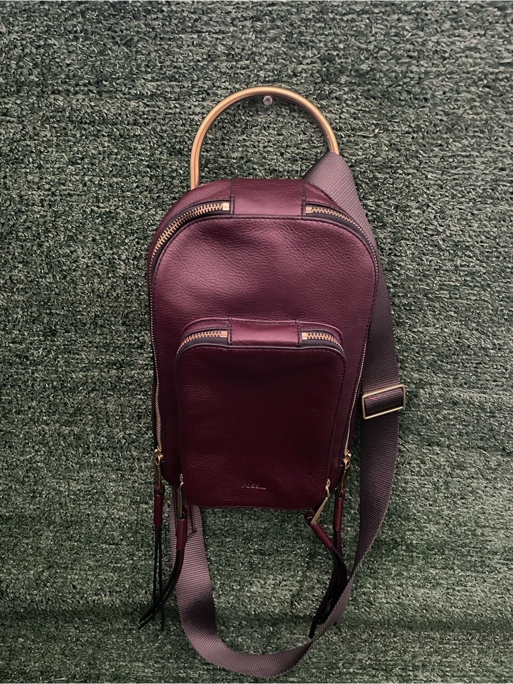 Fossil Dove Sling Pack ZB7836001 Burgundy Leather Crossbody Backpack